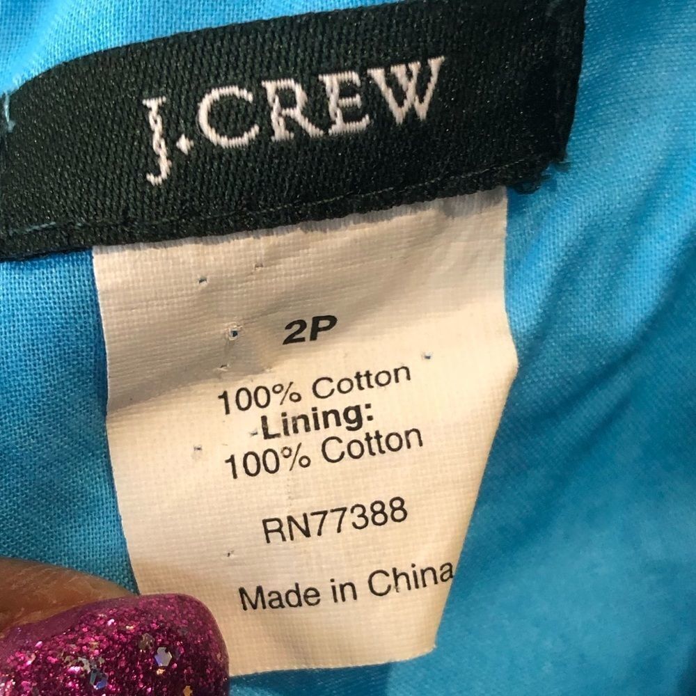 J Crew blue strapless midi dress with pockets - Picture 8 of 8